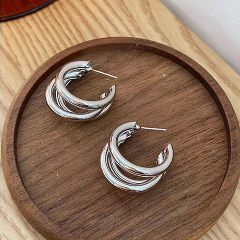 Chunky Gold Hoop Earrings | Bold Statement Hoops (Gold or Silver) - Picture 11 of 15